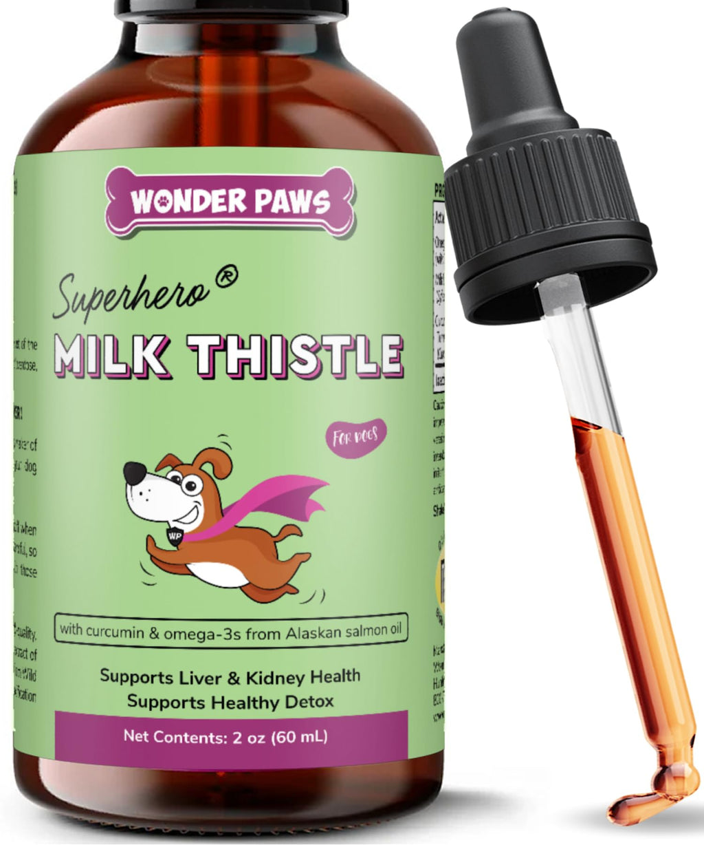 Milk Thistle Liver Support for Dogs with Salmon Oil & Curcumin 2 Oz E993