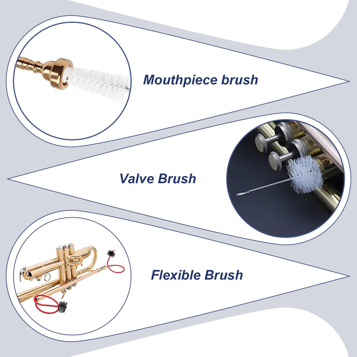 3 Pcs Trumpet Cleaning Kit Y86102