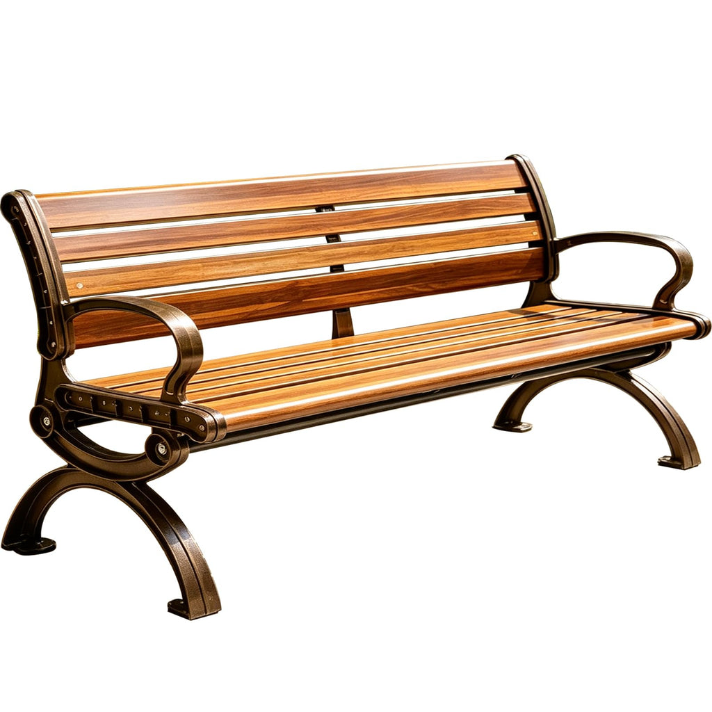 70" Aluminum Alloy Outdoor Bench with Armrest J772251