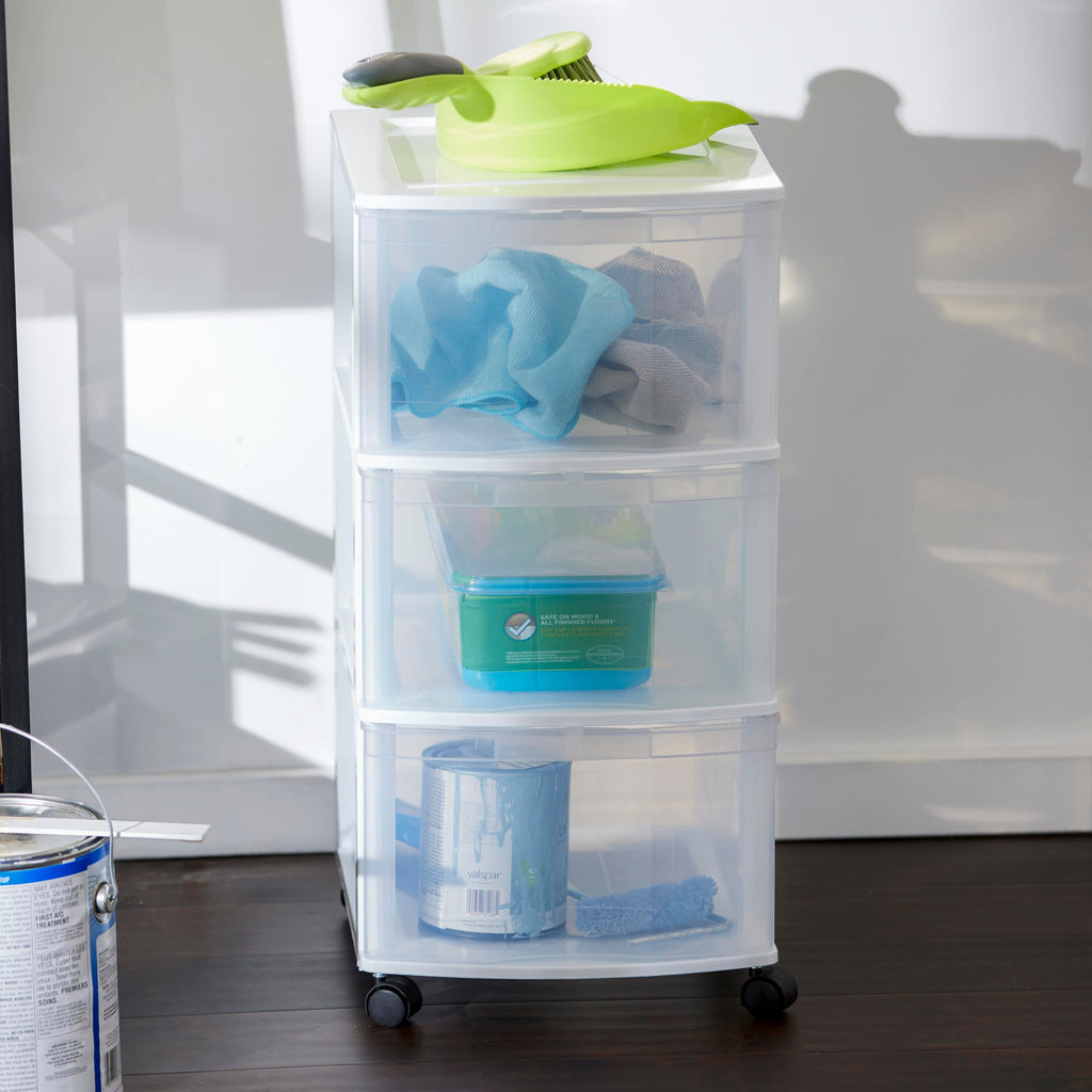 3 Drawer Plastic Rolling Organizer Cart S69579