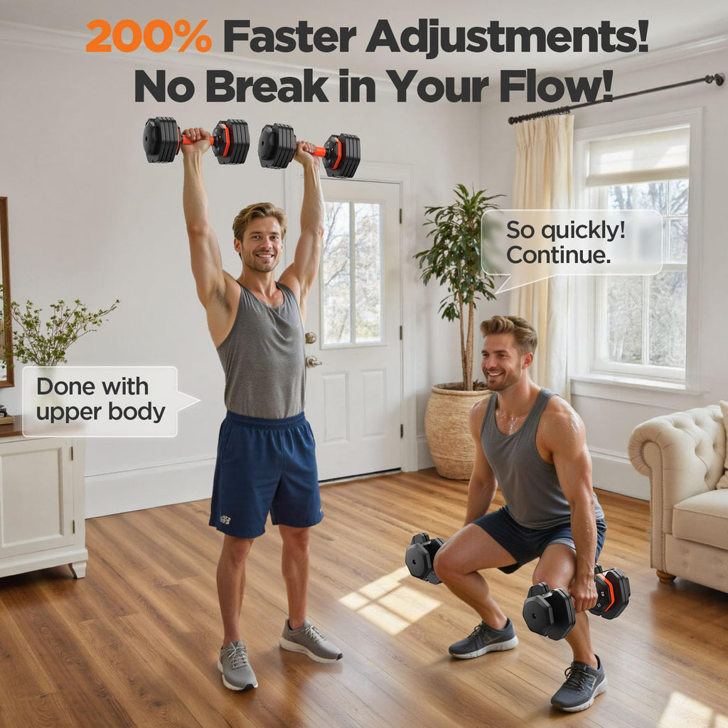 Adjustable Dumbbell Set of 2 with Storage Box W302
