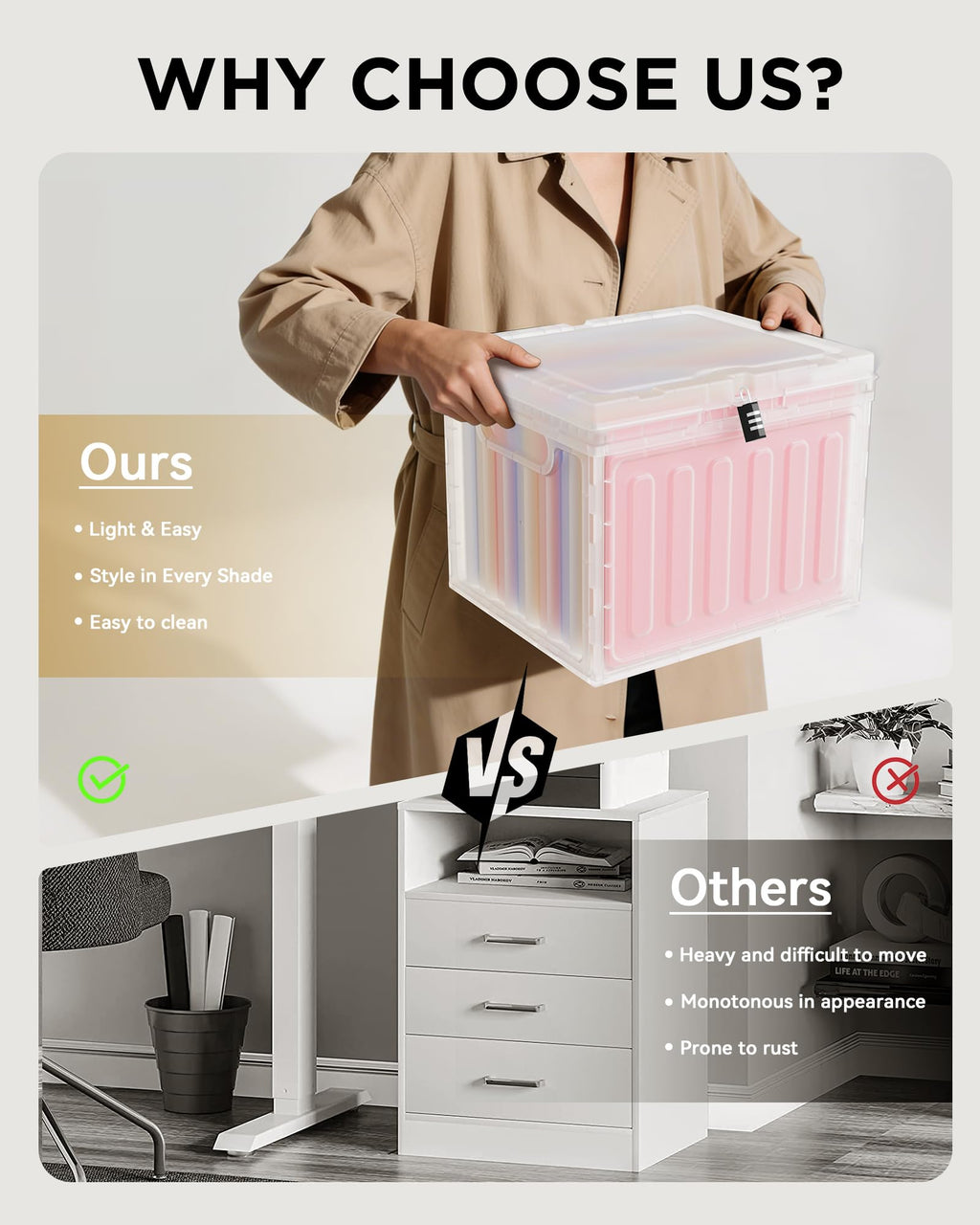 2 Drawer Plastic File Cabinet G1541