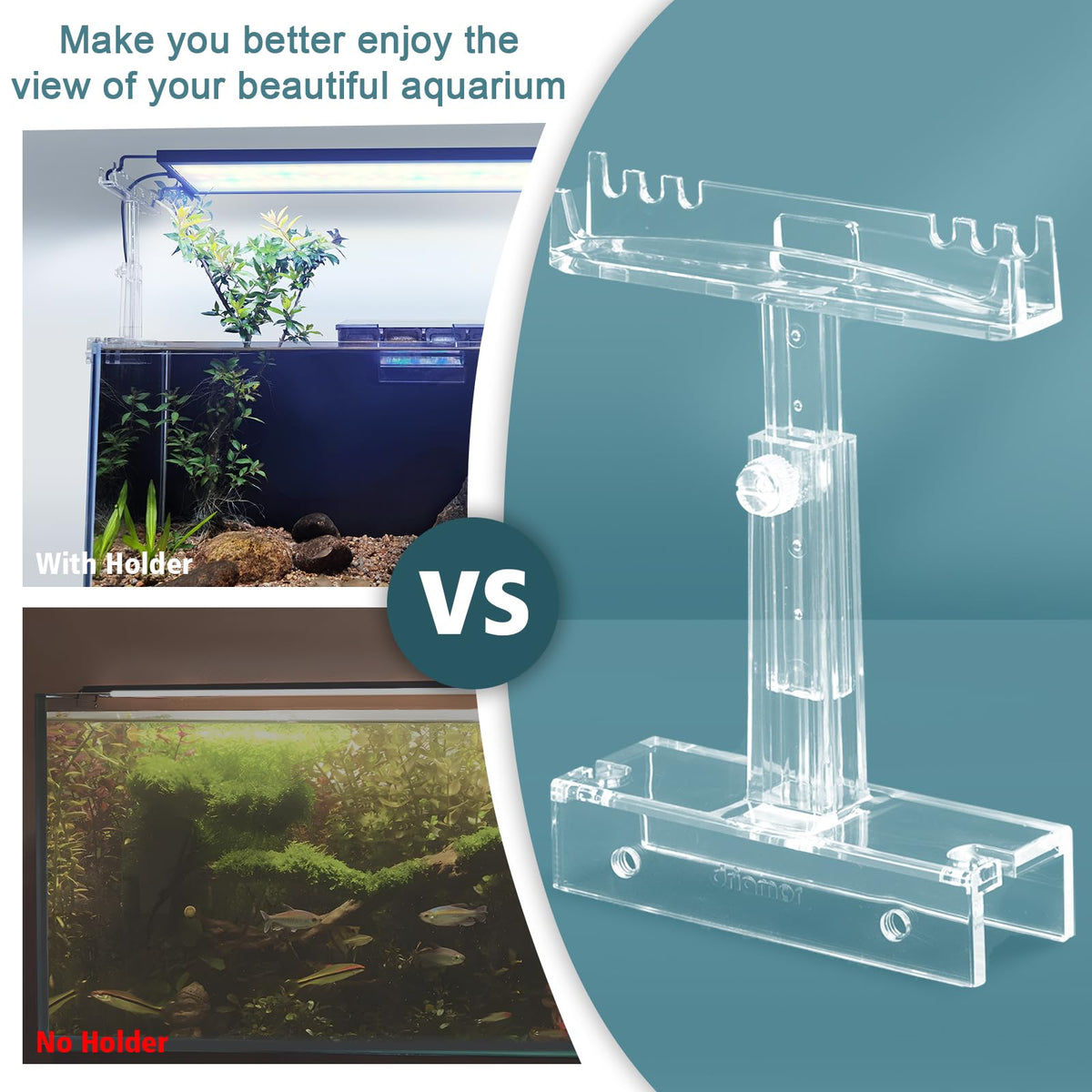 Adjustable Clear Acrylic Aquarium Light Riser Stand 2pcs Y2901