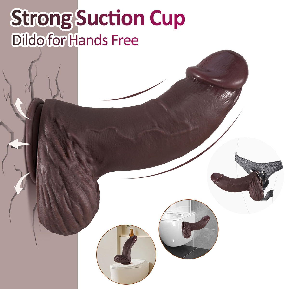 9.21 inch Black Silicone Dildo with Suction Cup U638739