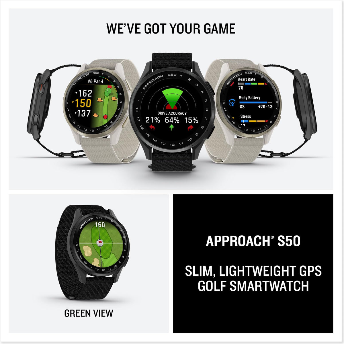 Slate Black Golf GPS Watch O994