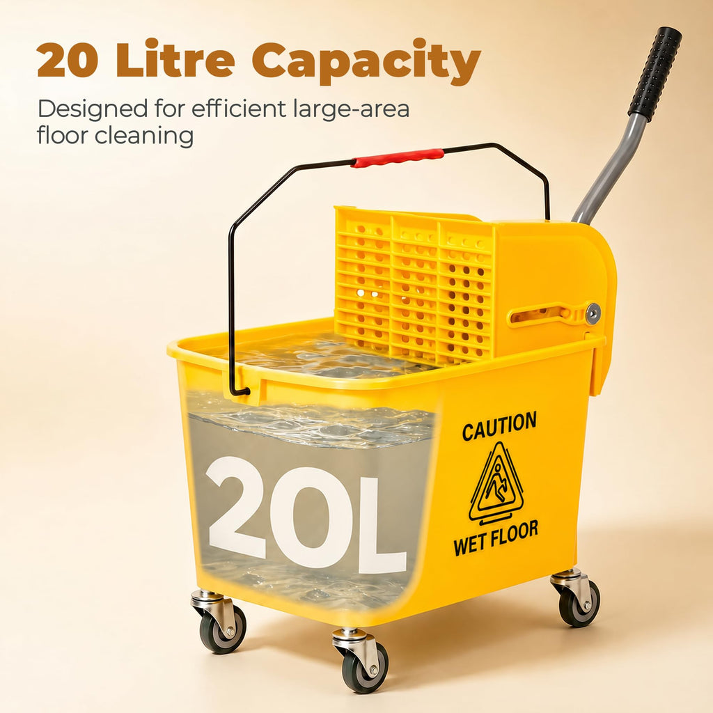 Yellow 21 Quart Mop Bucket with Wheels Z92674