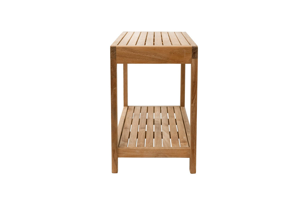 Teak Shower Stool and Spa Bench with Shelf Q9599
