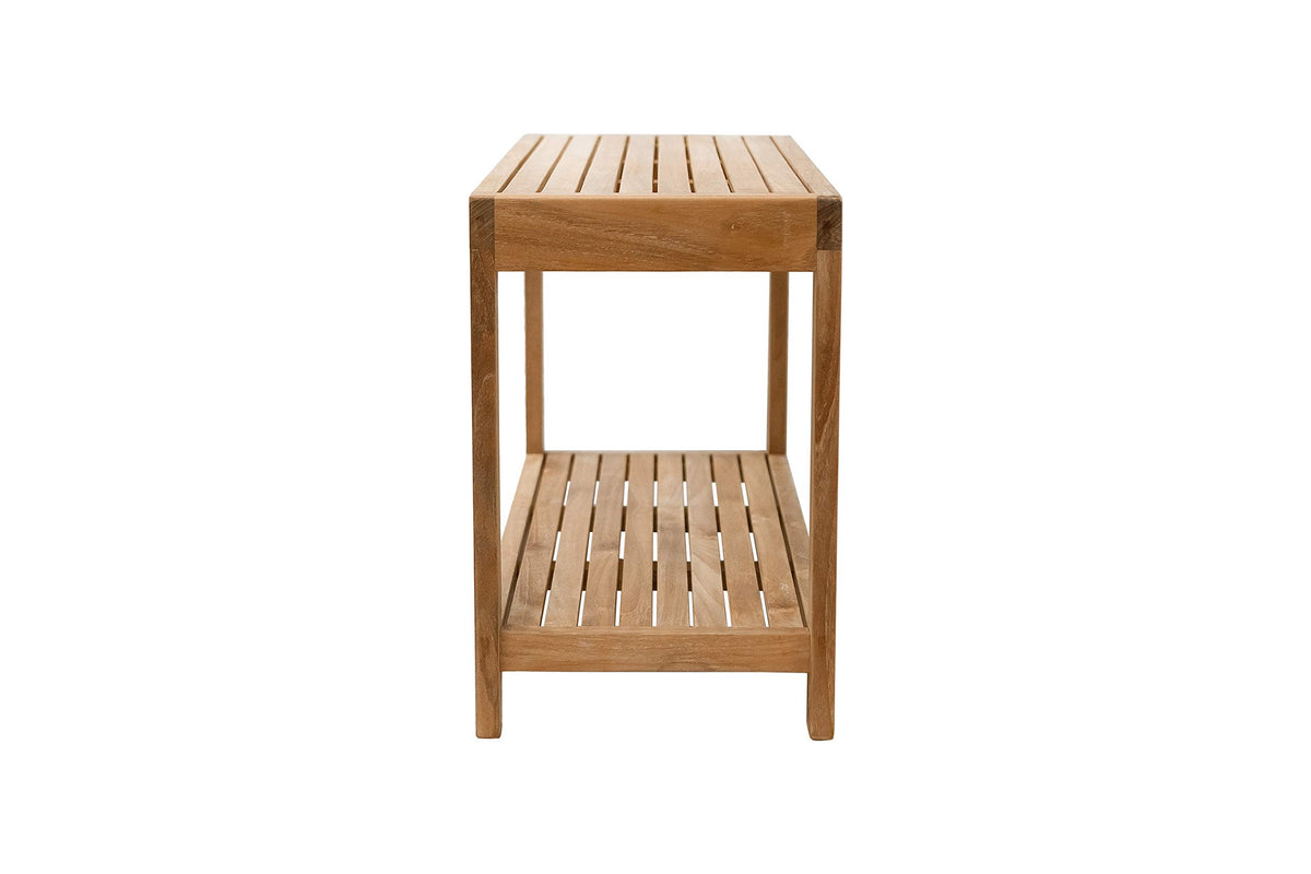 Teak Shower Stool and Spa Bench with Shelf Q9599