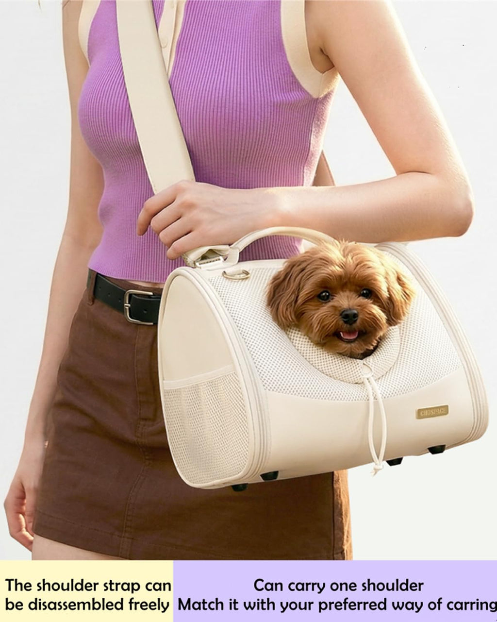 Adjustable Ventilated Front Facing Small Dog Cat Carrier Backpack Y887228