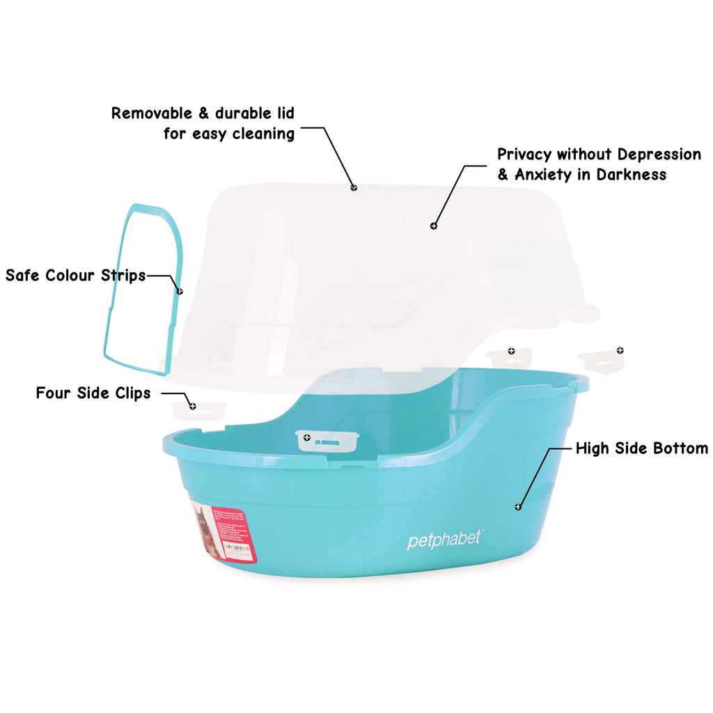 Jumbo Extra Large Teal Hooded Cat Litter Box I1440