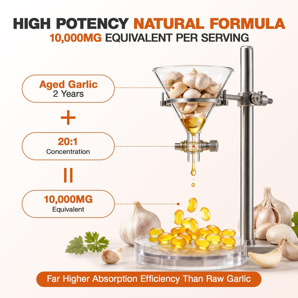 Odorless Garlic Capsules 10,000mg 300 Softgels H12436