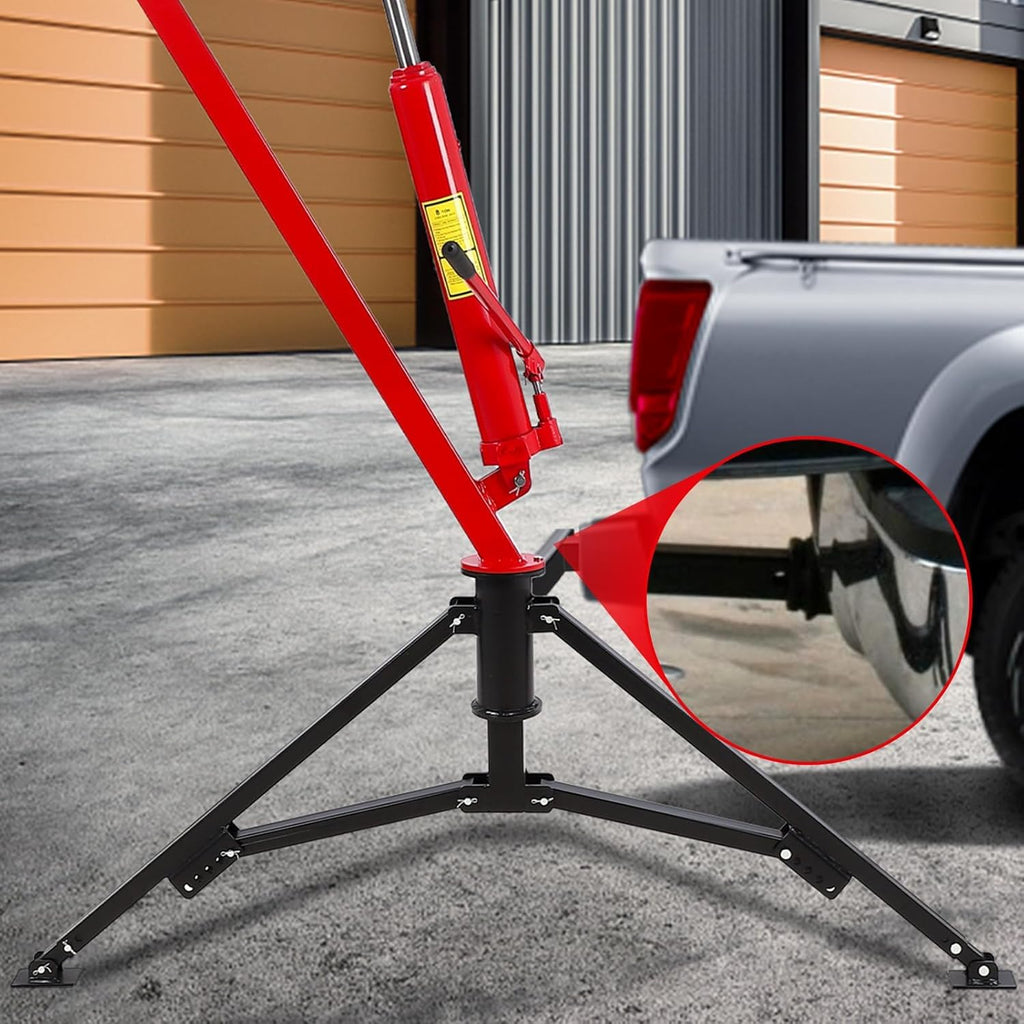 Hydraulic Hitch Mounted Pickup Truck Crane, 1000 Lbs Capacity, 360° Swivel, Red C396278