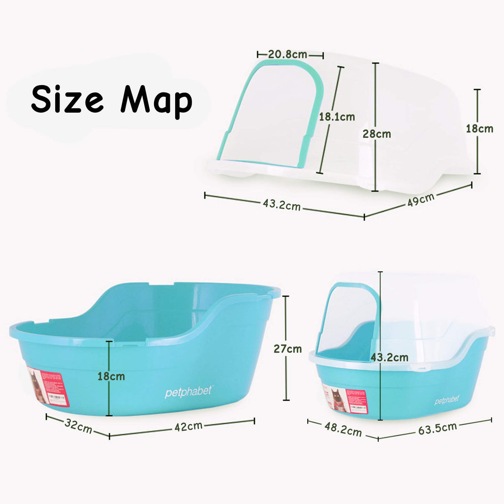 Jumbo Extra Large Teal Hooded Cat Litter Box I1440