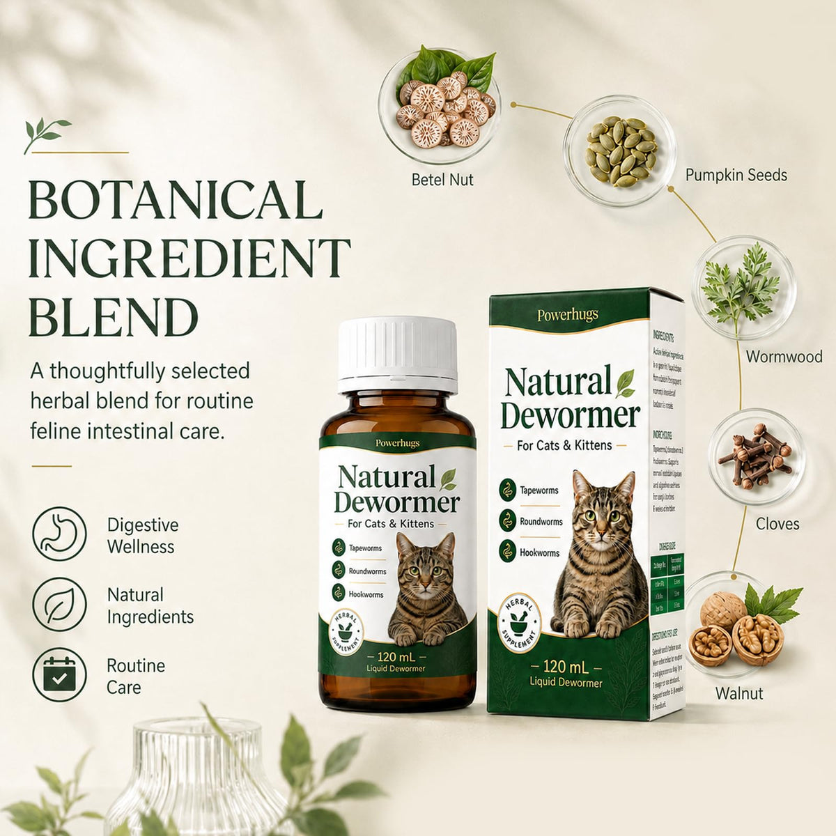 Broad Spectrum Cat Dewormer for Tapeworm, Roundworm & Hookworm U136