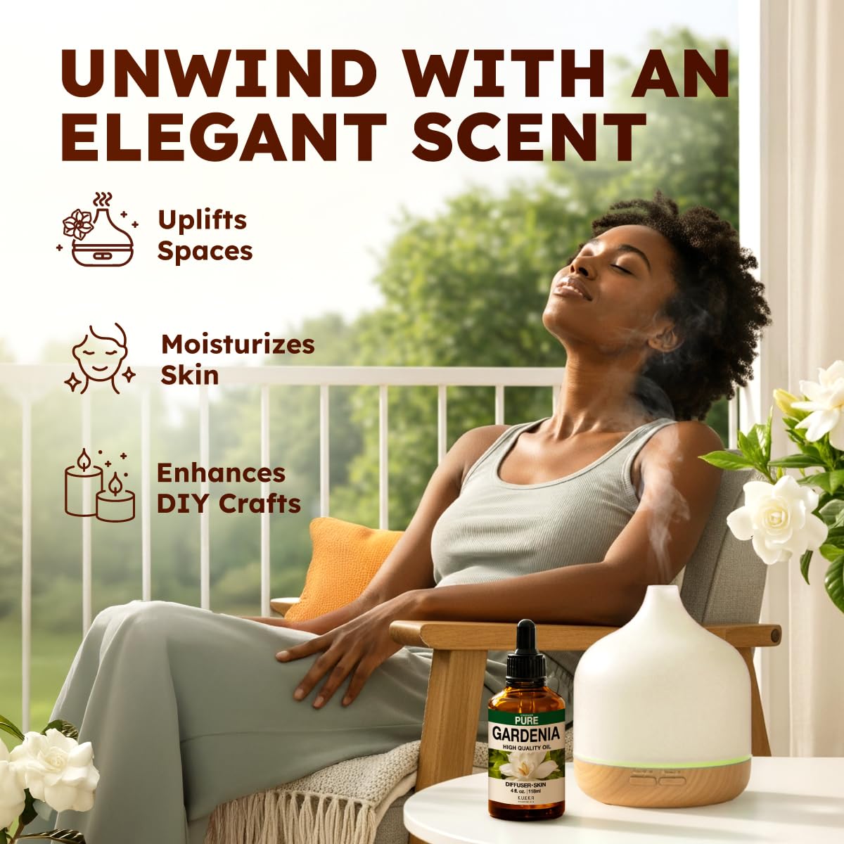 Gardenia & Lavender Essential Oil Set 2X 4 Fl Oz B804393