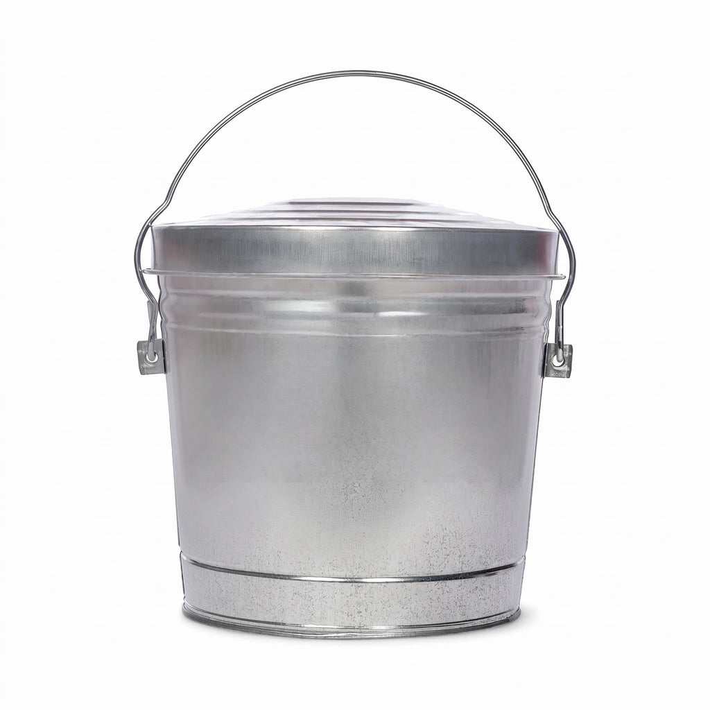 6 Gallon Galvanized Steel Storage Container with Locking Lid O57608