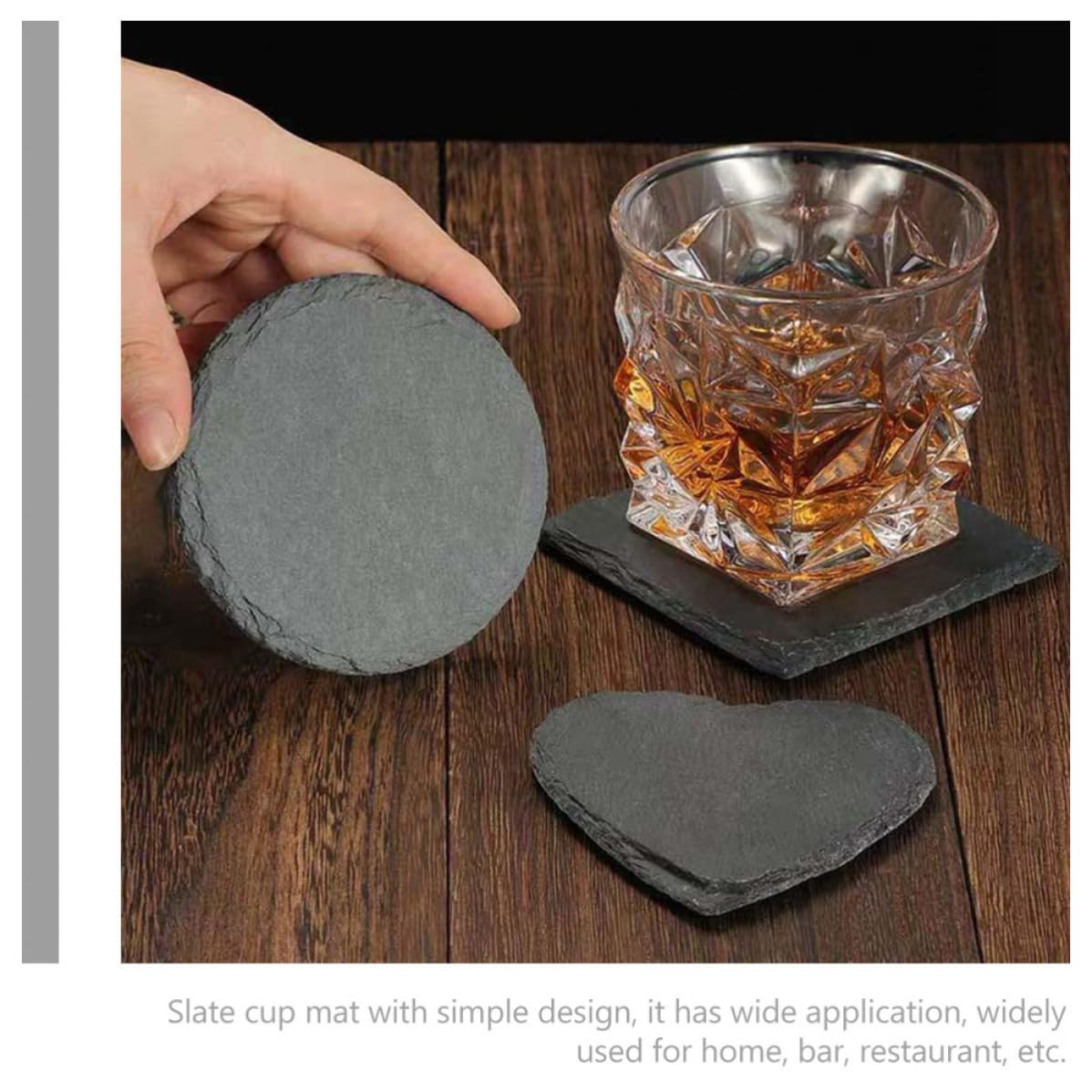 12 Pc Natural Stone Coasters with Non Slip Bottom V5540