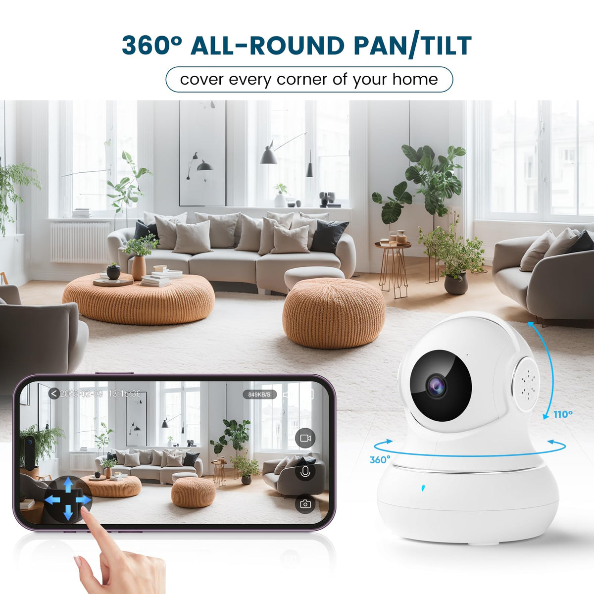 2K Indoor Security Camera with Night Vision U987