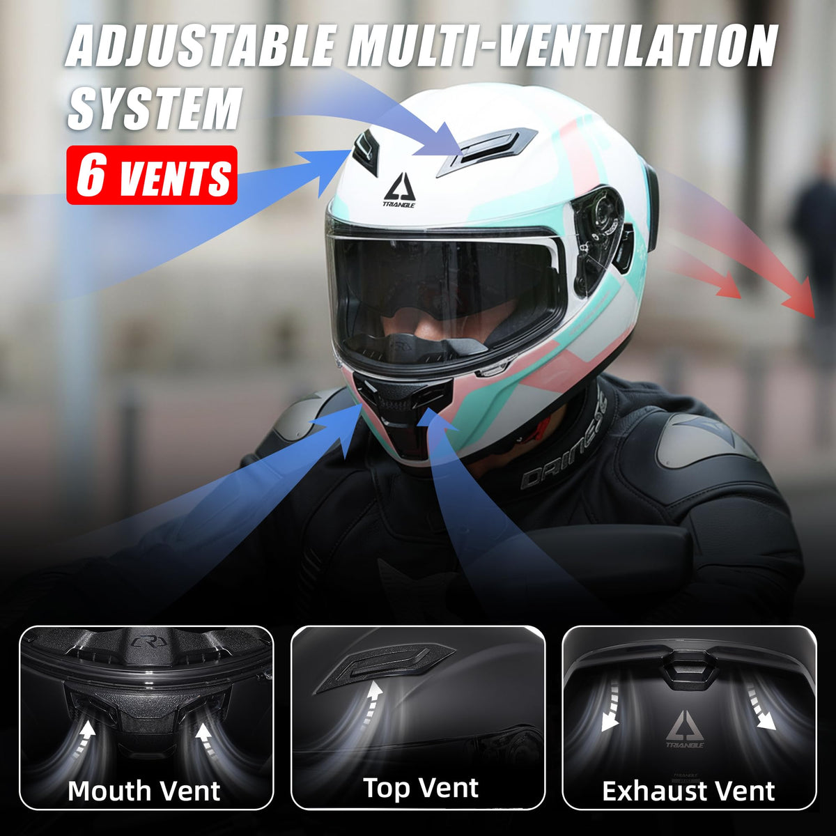 Full Face Motorcycle Helmet Dual Visor W1774