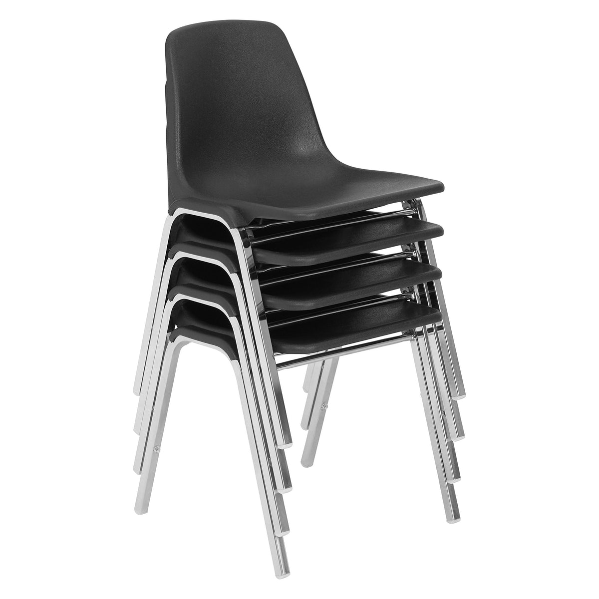 4 Pack Black Poly Shell Stacking Chair Y6179