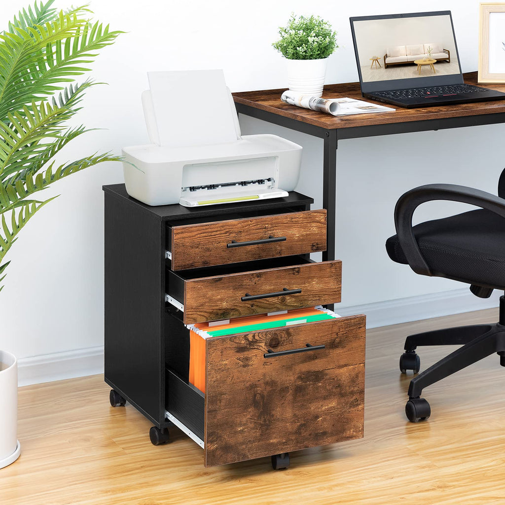 3 Drawer Wood File Cabinet Q5441