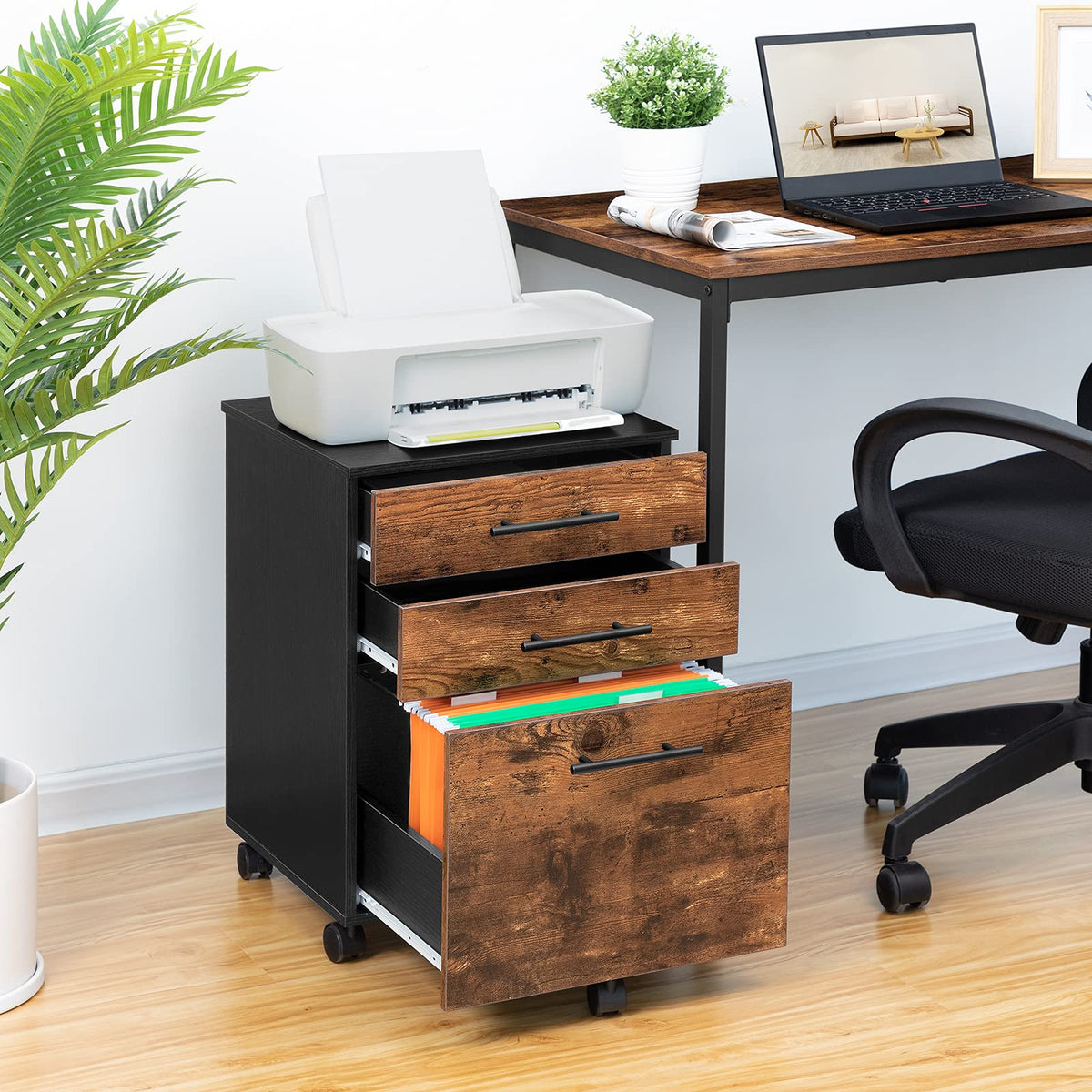 3 Drawer Wood File Cabinet Q5441