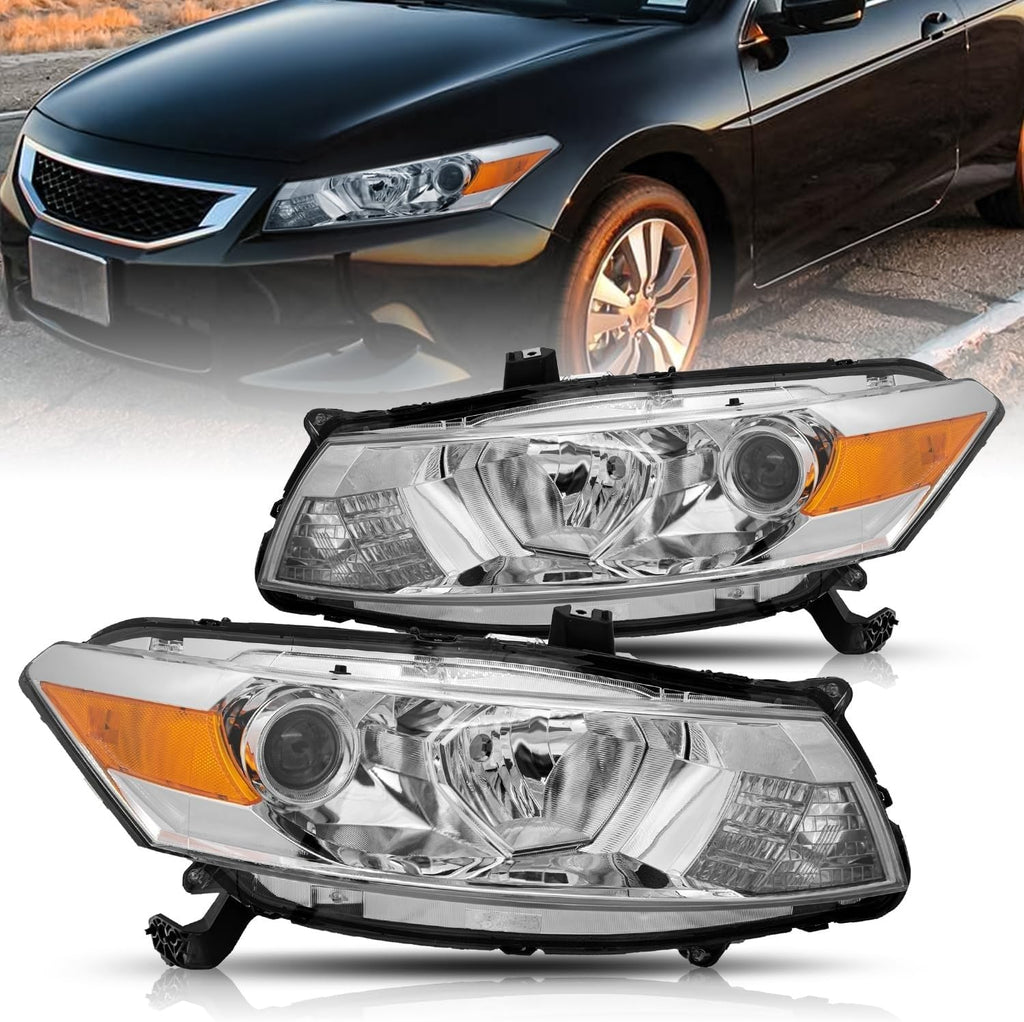 Headlight Assembly Replacement Chrome Housing with Amber Reflector H488518
