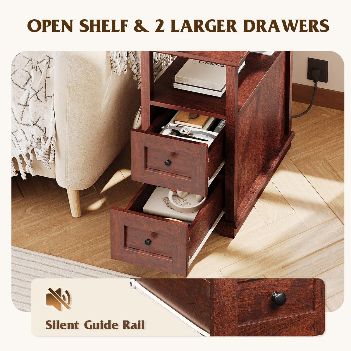 End Table with Charging Station & 2 Drawers H469343
