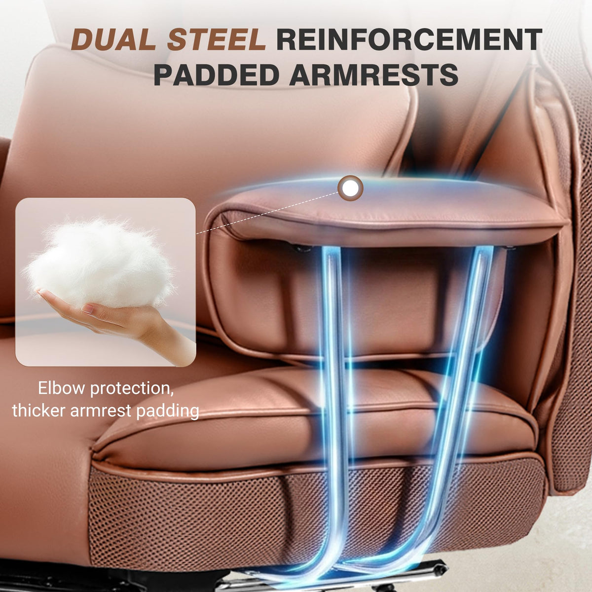 Big and Tall Leather Office Chair with Footrest D198