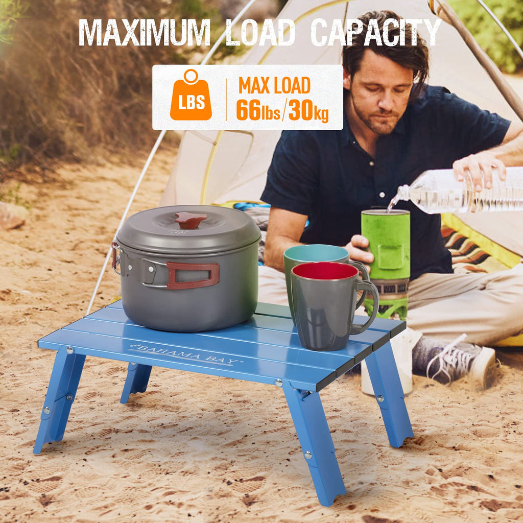 Ultralight Aluminum Mini Table, 66lbs/30kg Weight Capacity, Foldable Beach Table J846