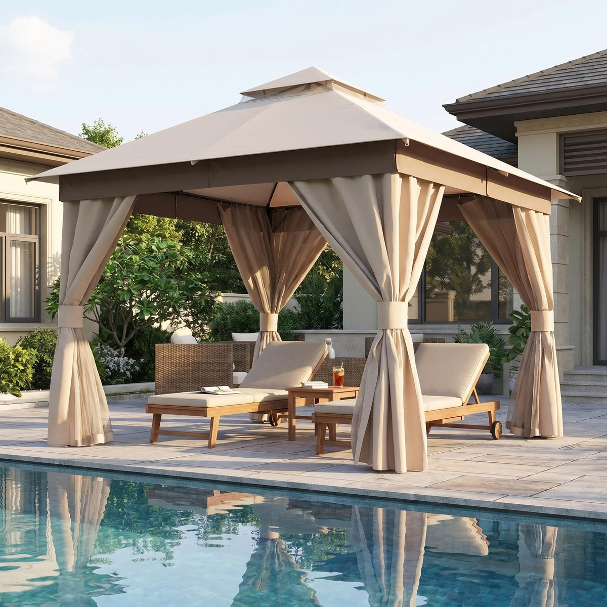12x12 Metal Frame Gazebo Canopy Tent T130294