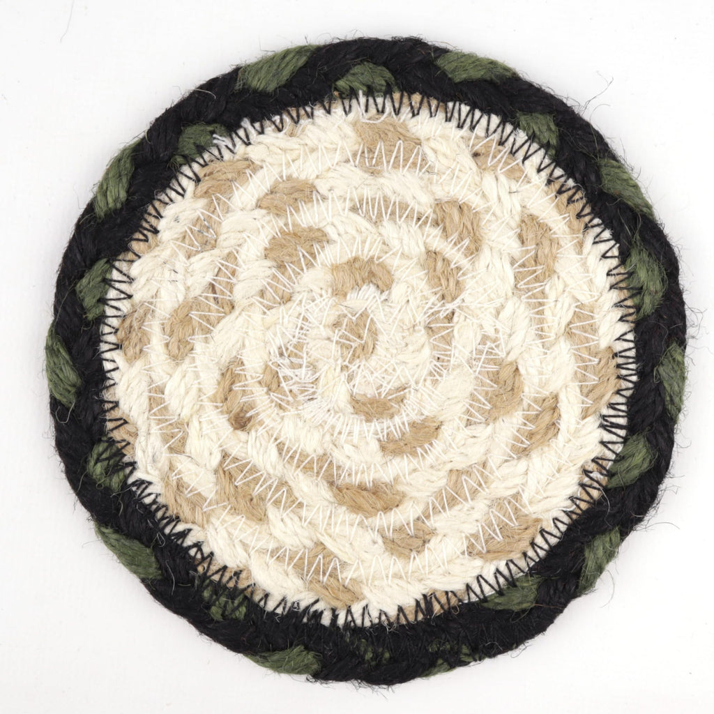 Black Braided Jute Drink Coasters Set of 2 L96504