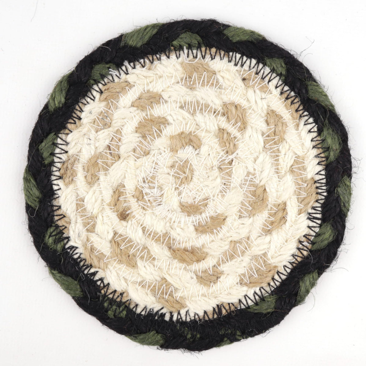 Black Braided Jute Drink Coasters Set of 2 L96504