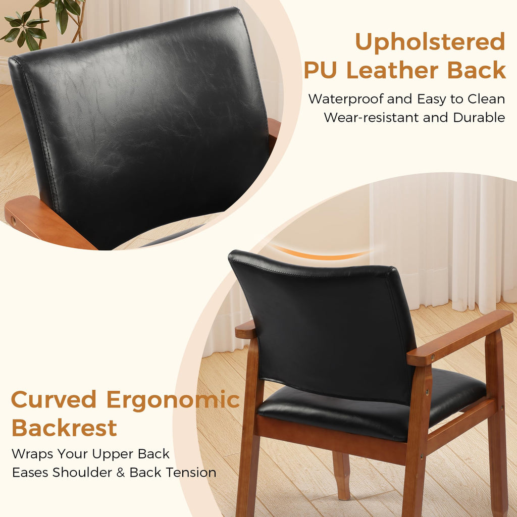 Black PU Leather Dining Chairs Set of 4 M271204