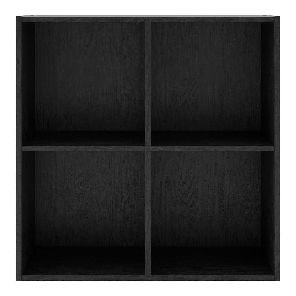 Black 4-Cube Stackable Wood Storage Organizer Shelves Y757