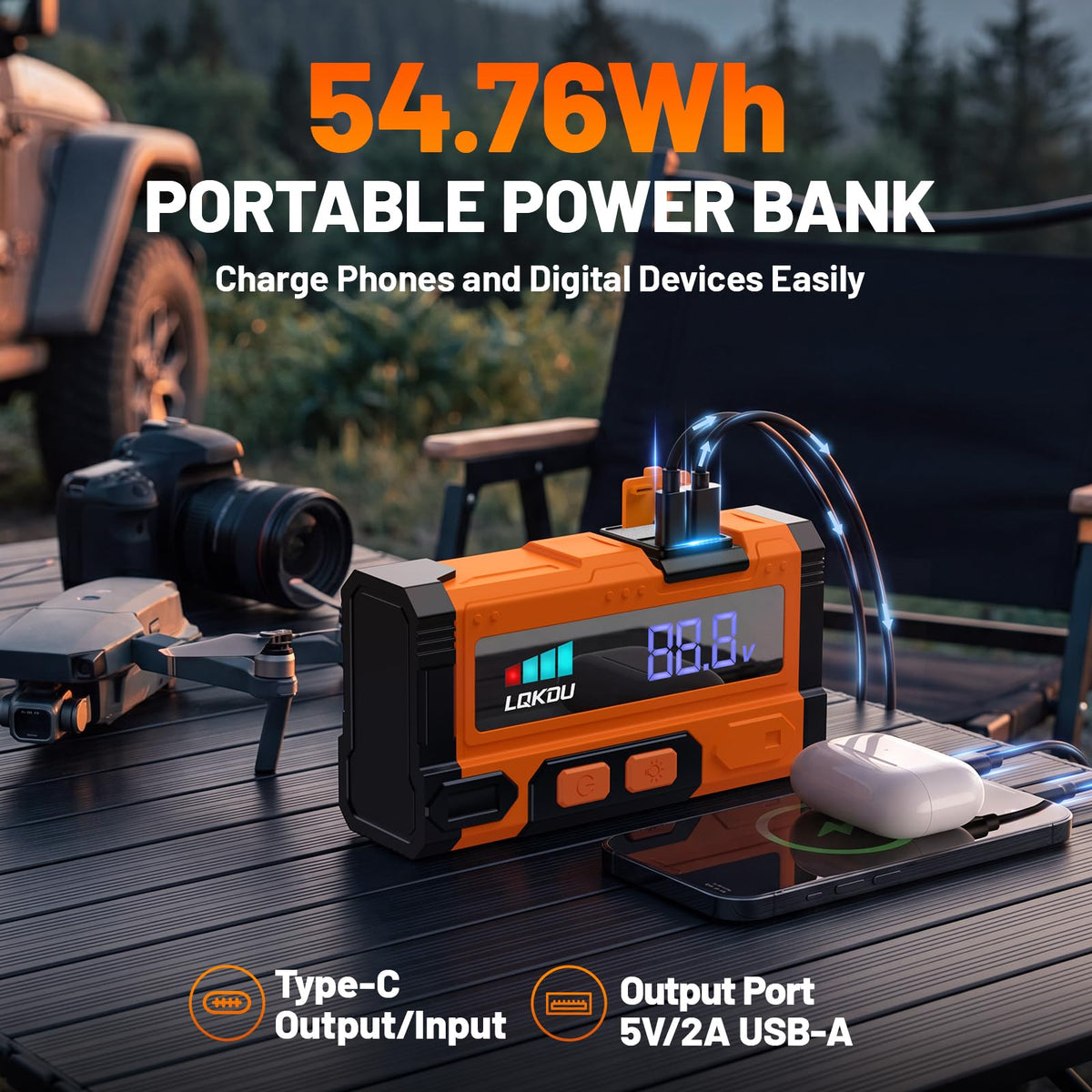 5000A 12V Portable Lithium Jump Starter O735