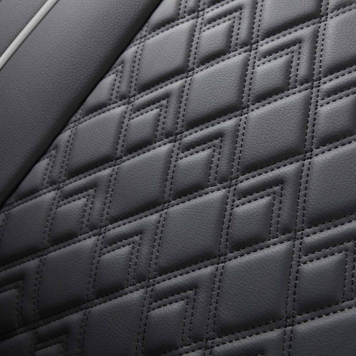 Leather Seat Covers for Chevy Silverado GMC Sierra, Custom Fit, Front Pair, Black Grey W4819