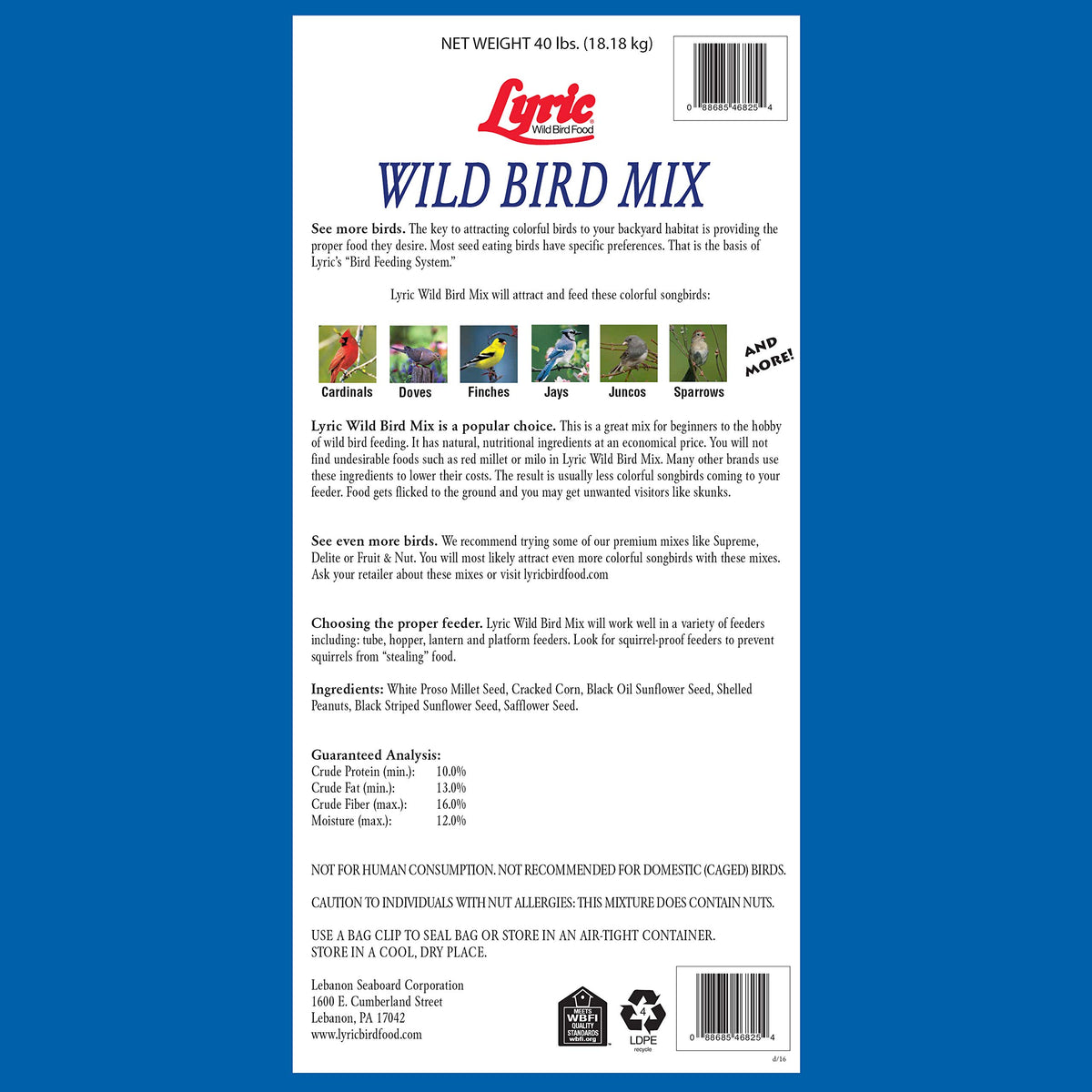 Wild Bird Seed with Nuts and Sunflower Seeds, 20 lb. and 40 lb. Bags S5364