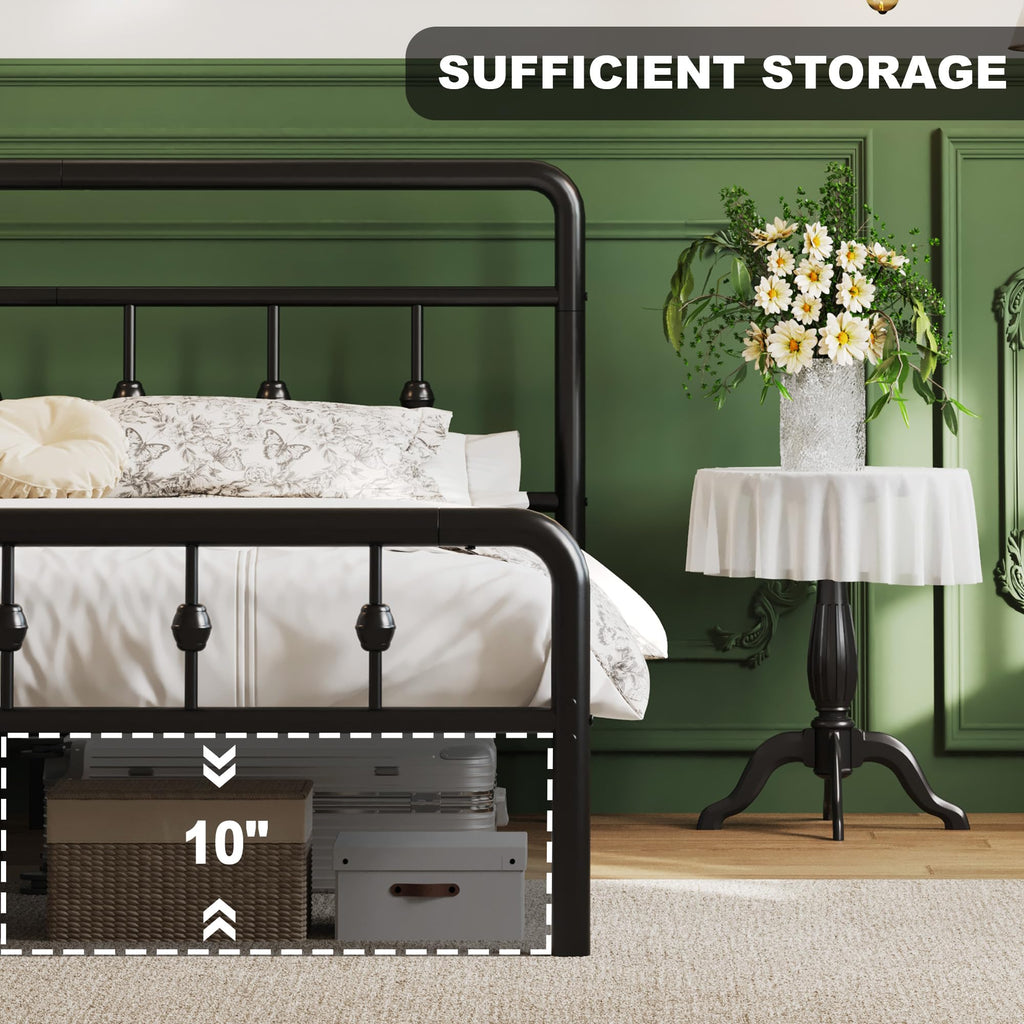 12 Inch Full Bed Frame with Headboard and Footboard P9106