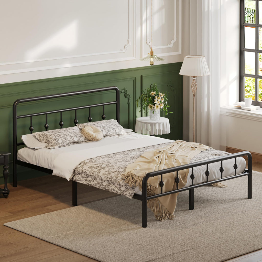 12 Inch Full Bed Frame with Headboard and Footboard P9106
