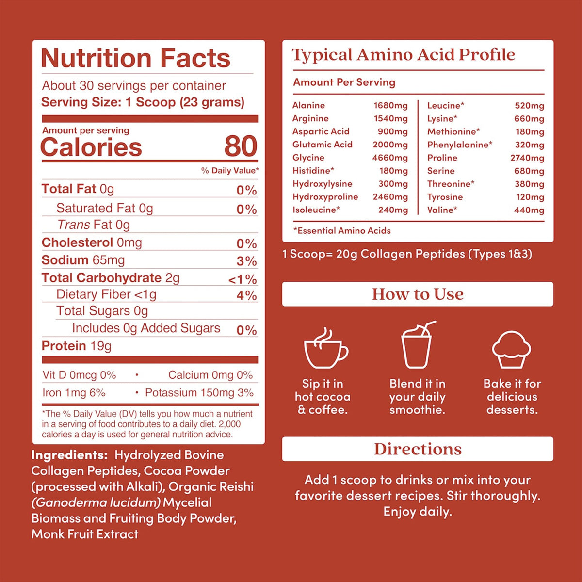 Chocolate Collagen Peptides Powder 24.34 Oz T8768