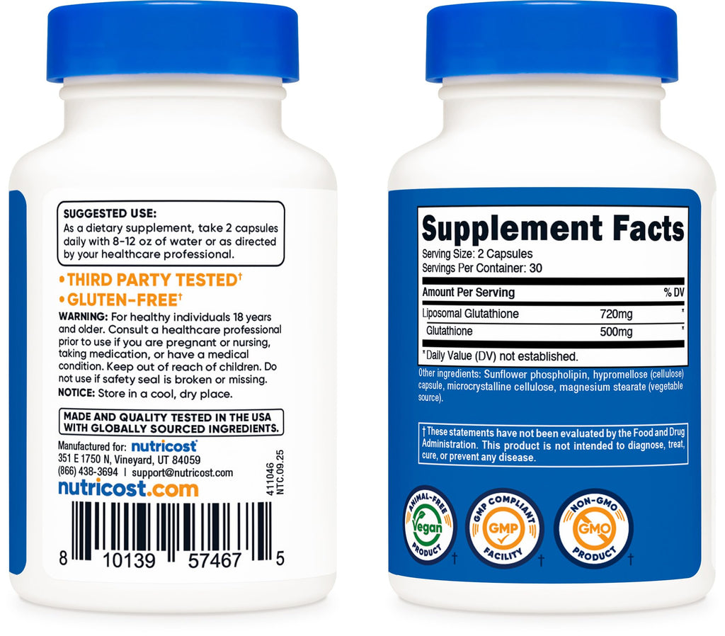 Liposomal Glutathione Supplement 60 Capsules T51665