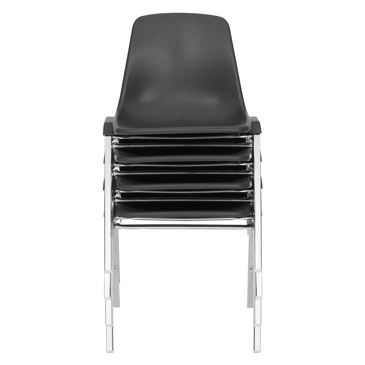 4 Pack Black Poly Shell Stacking Chair Y6179