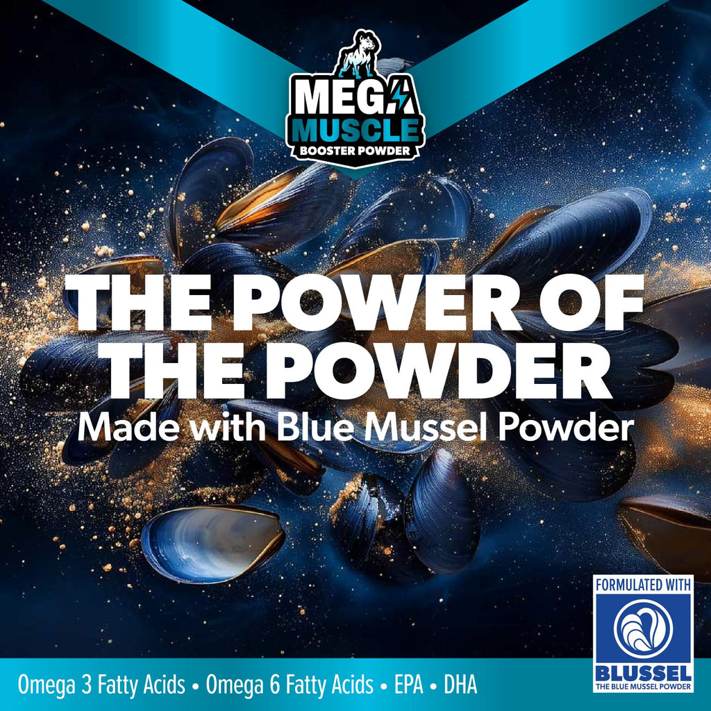 Dog Muscle Support Powder Blue Mussel Bone Broth Food Topper 3.2 oz G421