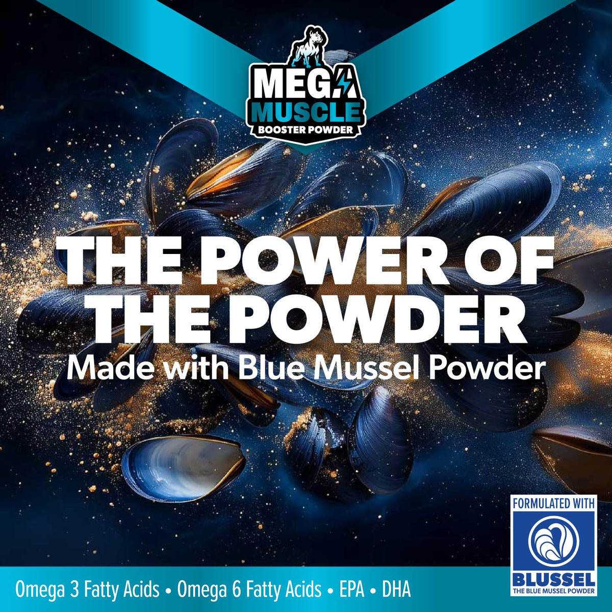 Dog Muscle Support Powder Blue Mussel Bone Broth Food Topper 3.2 oz G421