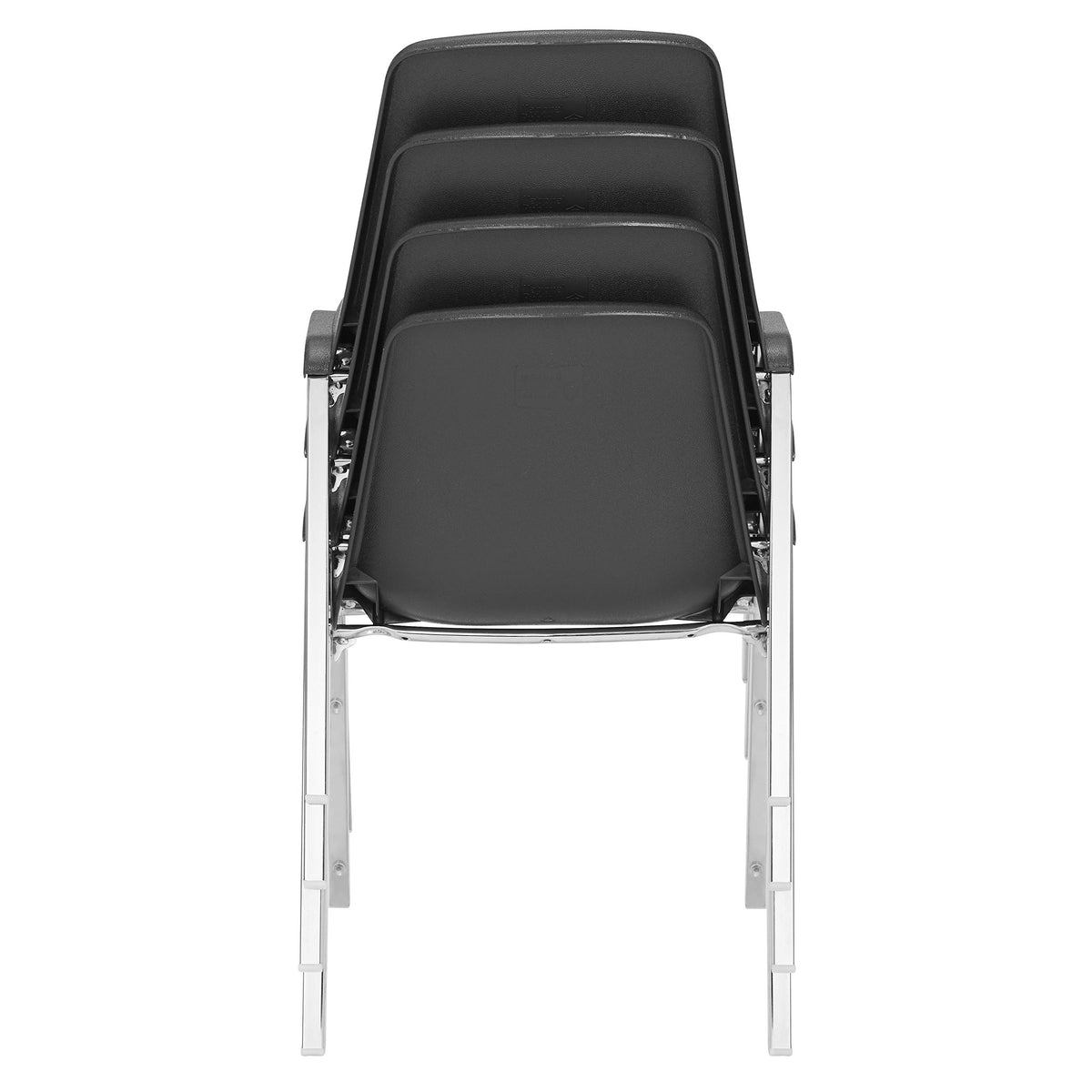 4 Pack Black Poly Shell Stacking Chair Y6179