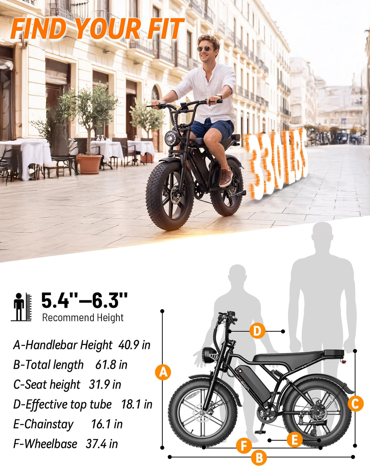 Electric Bike, 2000W Peak, Fat Tire H468391