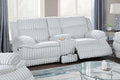 Light Gray Corduroy Recliner Loveseat with Drawer Console G661767