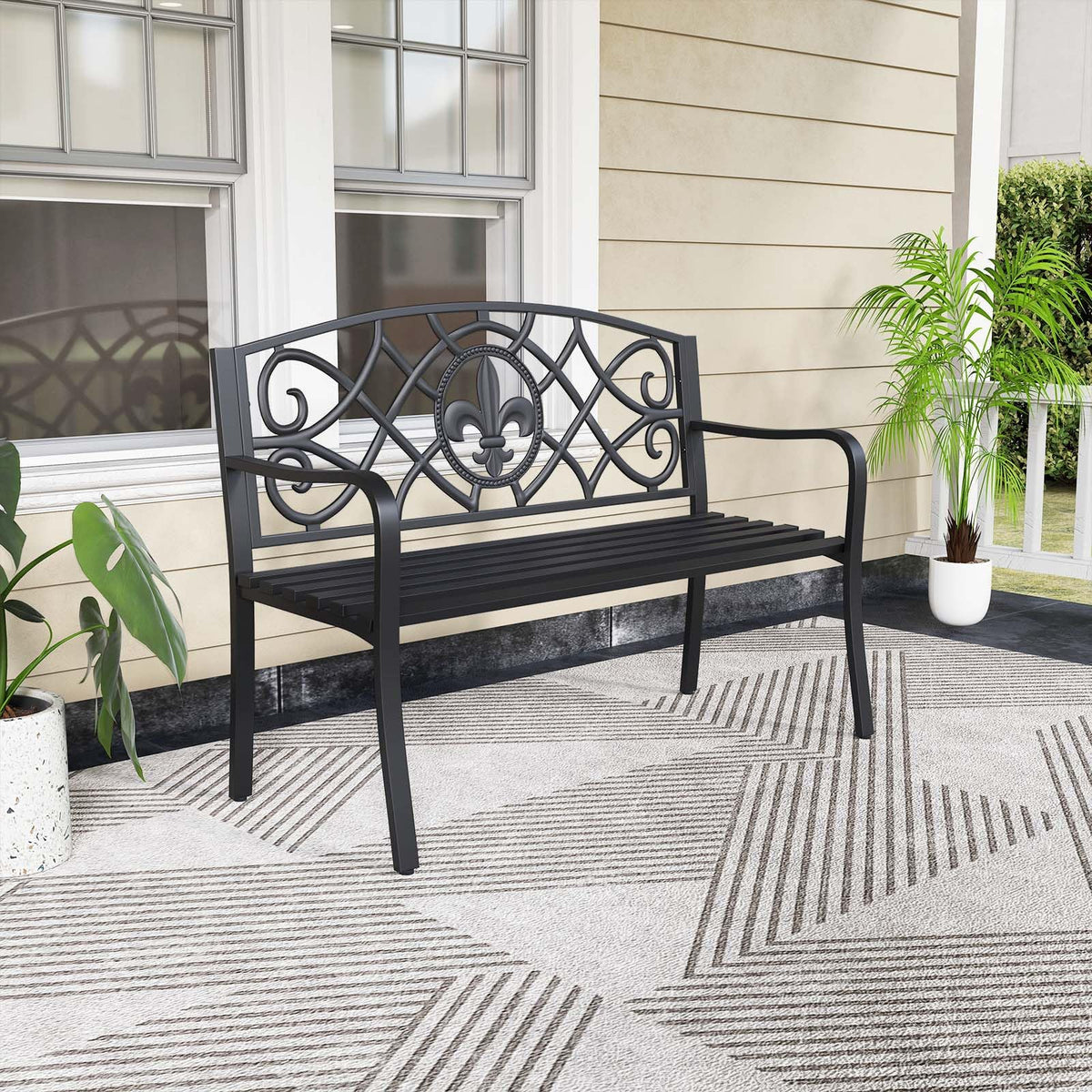 Metal Outdoor Bench H561577