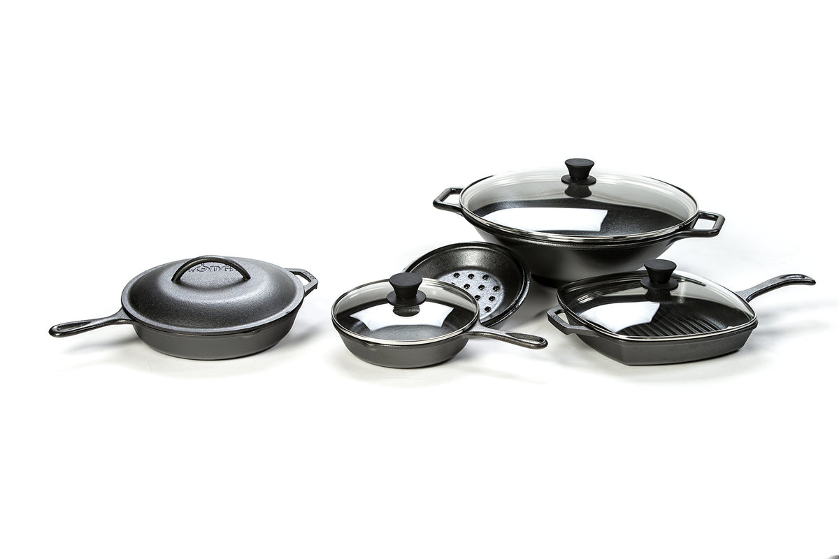 Cast Iron Deep Skillet with Tempered Glass Lid M5554